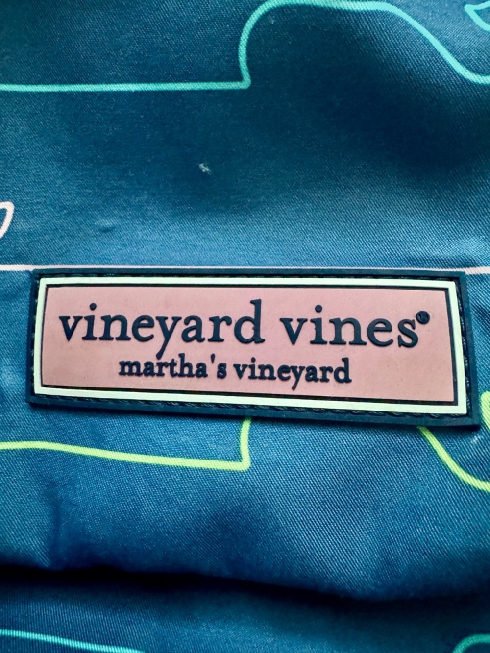 Vineyard Vines Kids School Daycare Backpack Bookbag Neon Green Whale Blue Lines - Picture 5 of 15